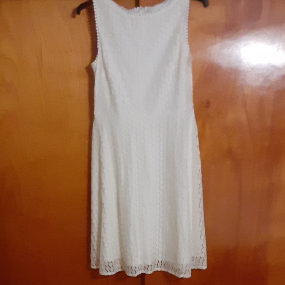 London Times Ivory Lace Midi Dress